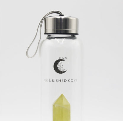 Citrine Crystal Infused Water Bottle (Silver Collection)