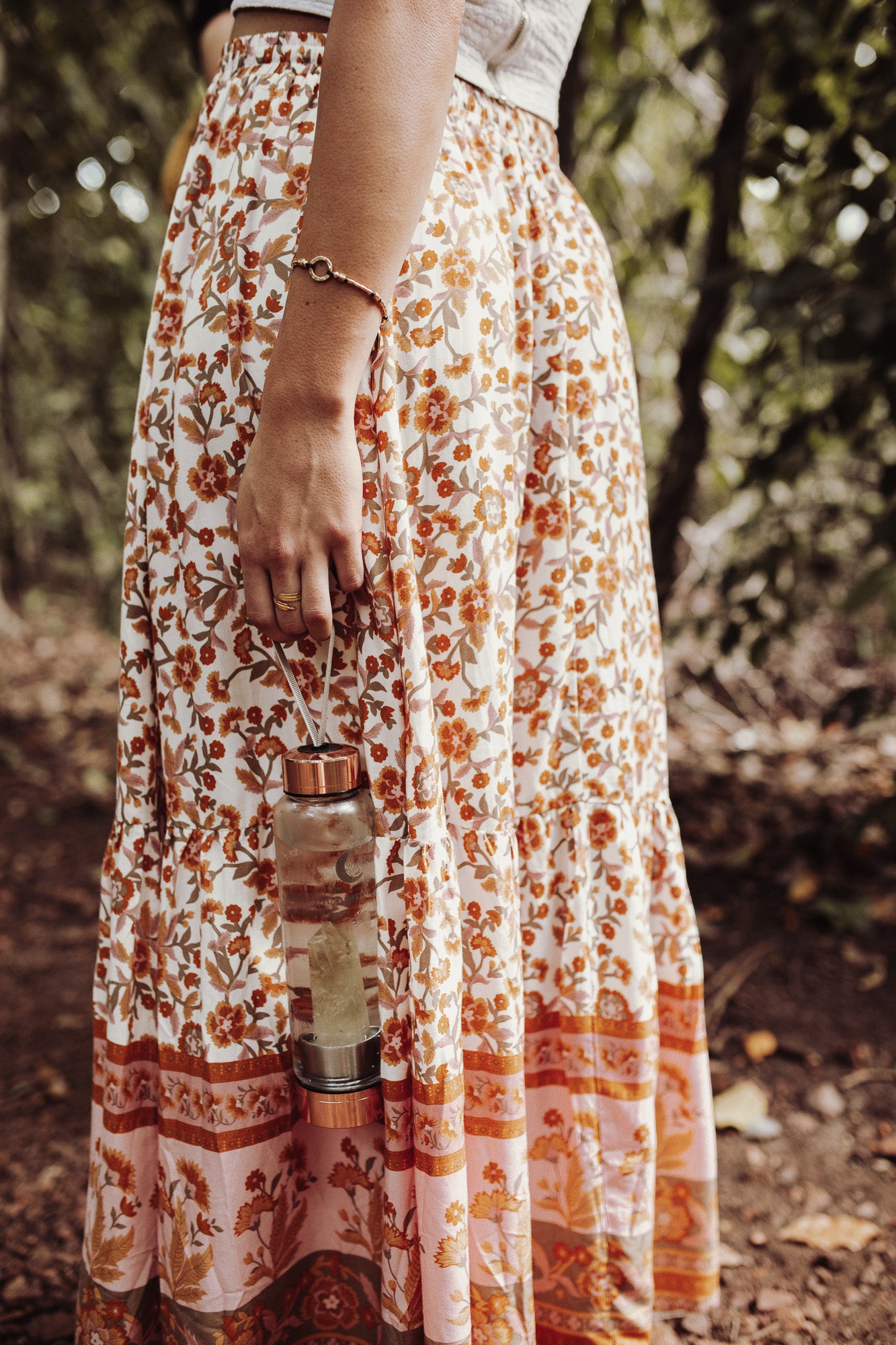 Citrine Crystal Infused Water Bottle (Rose Gold Collection)