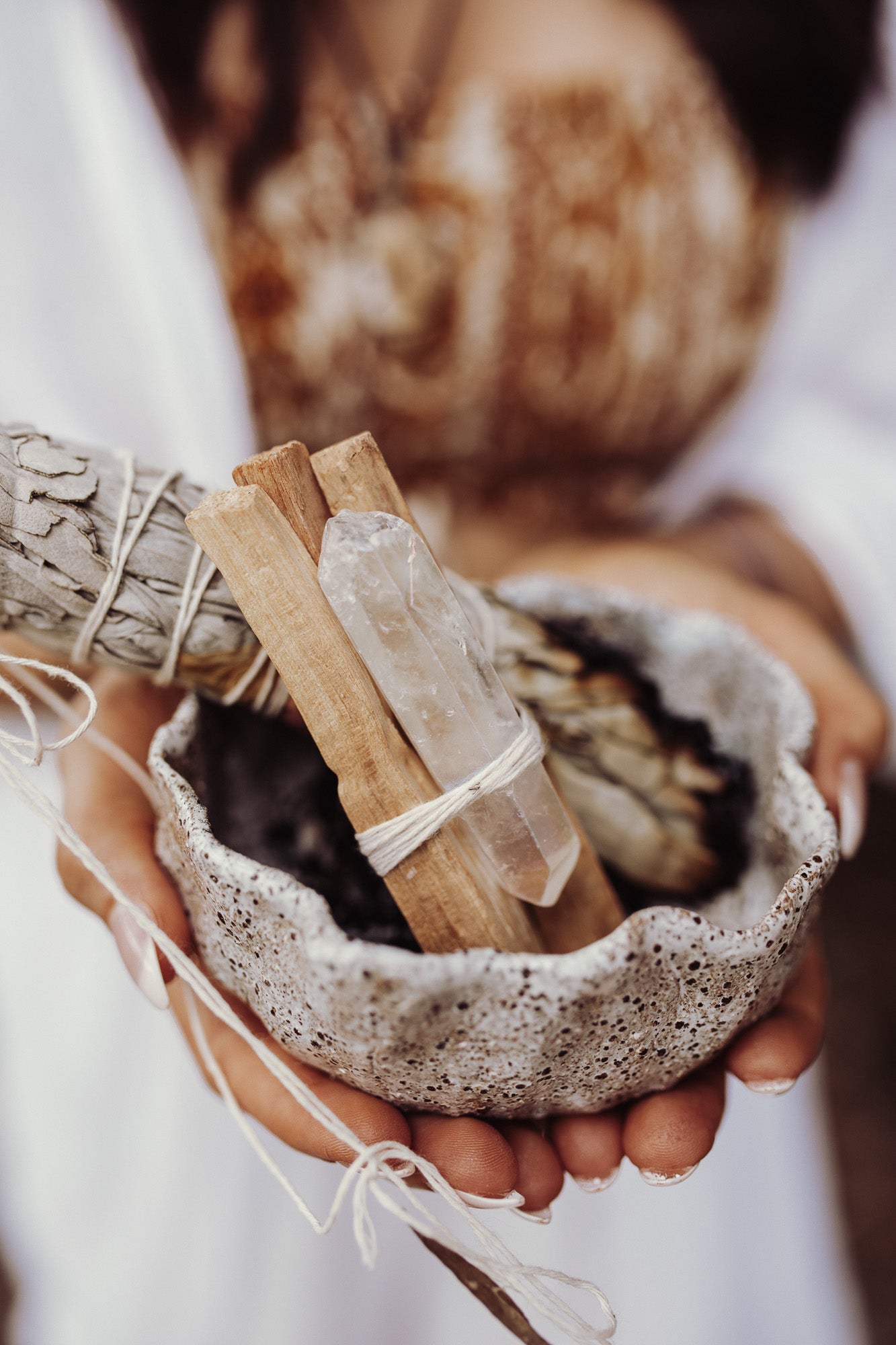 Bohemian Fields Palo Santo + Angel Aura Quartz Bundle