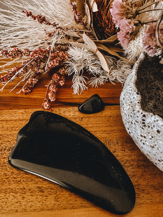 Gua Sha Massage Crystal - Obsidian