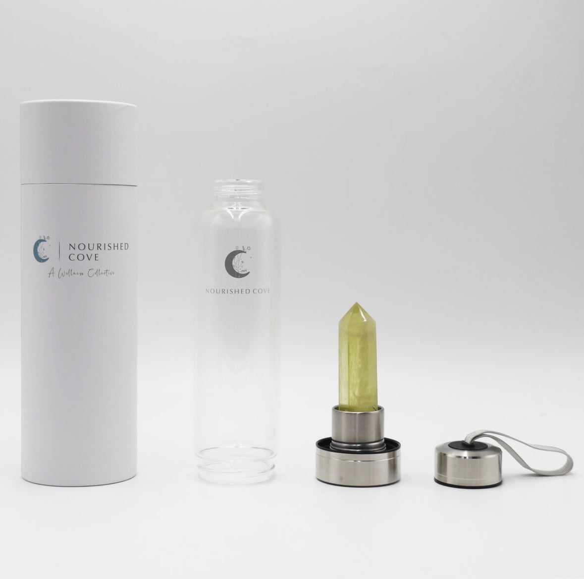 Citrine Crystal Infused Water Bottle (Silver Collection)