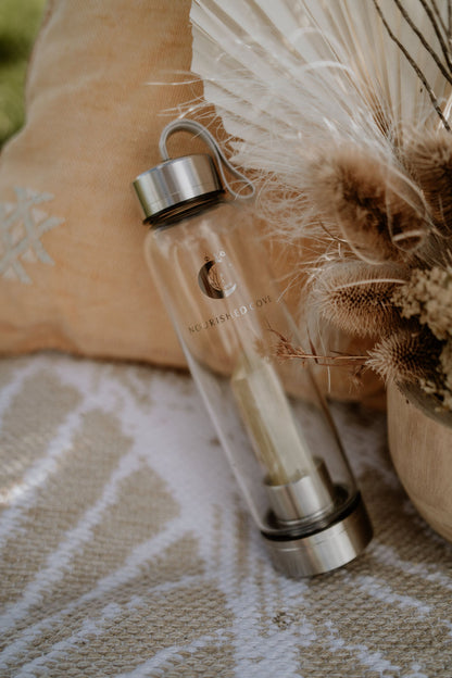 Citrine Crystal Infused Water Bottle (Silver Collection)